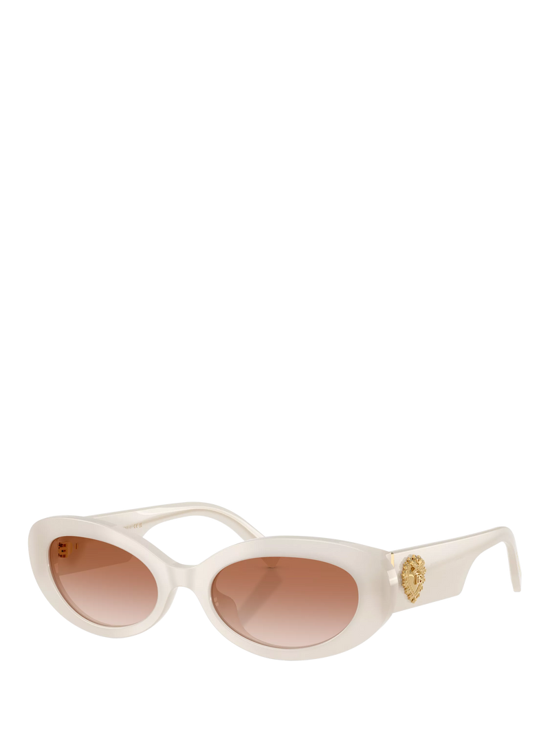 Dolce & Gabbana DG4537 Women's Oval Sunglasses, Opaline Milky/Brown Gradient