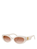 Dolce & Gabbana DG4537 Women's Oval Sunglasses, Opaline Milky/Brown Gradient