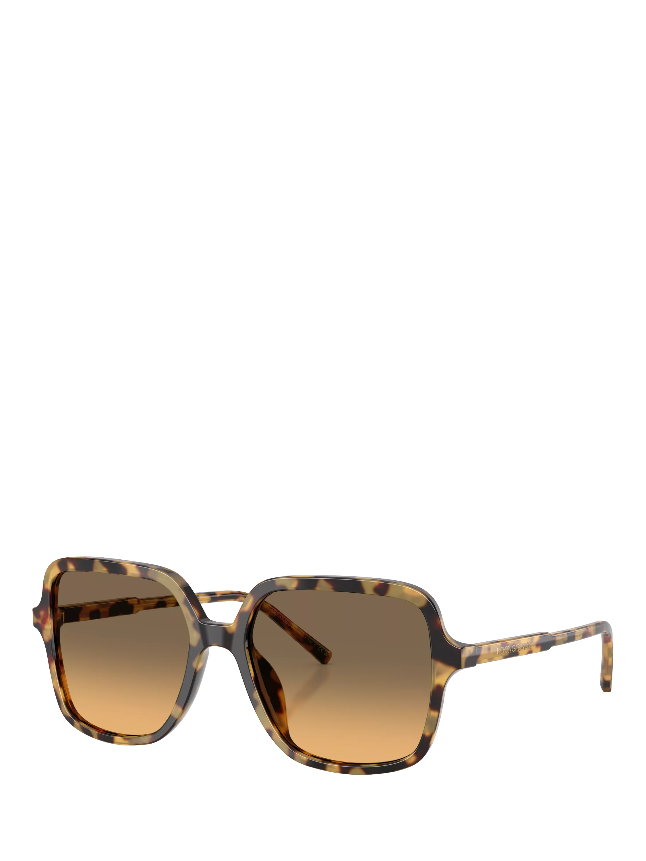 Dolce & Gabbana square sunglasses yellow Havana brown gradient, UK version