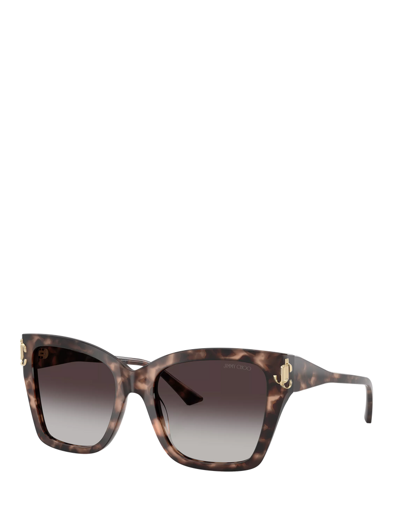Jimmy Choo JC5012 Women's Square Sunglasses, Pink Havana/Grey Gradient