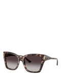 Jimmy Choo JC5012 Women's Square Sunglasses, Pink Havana/Grey Gradient