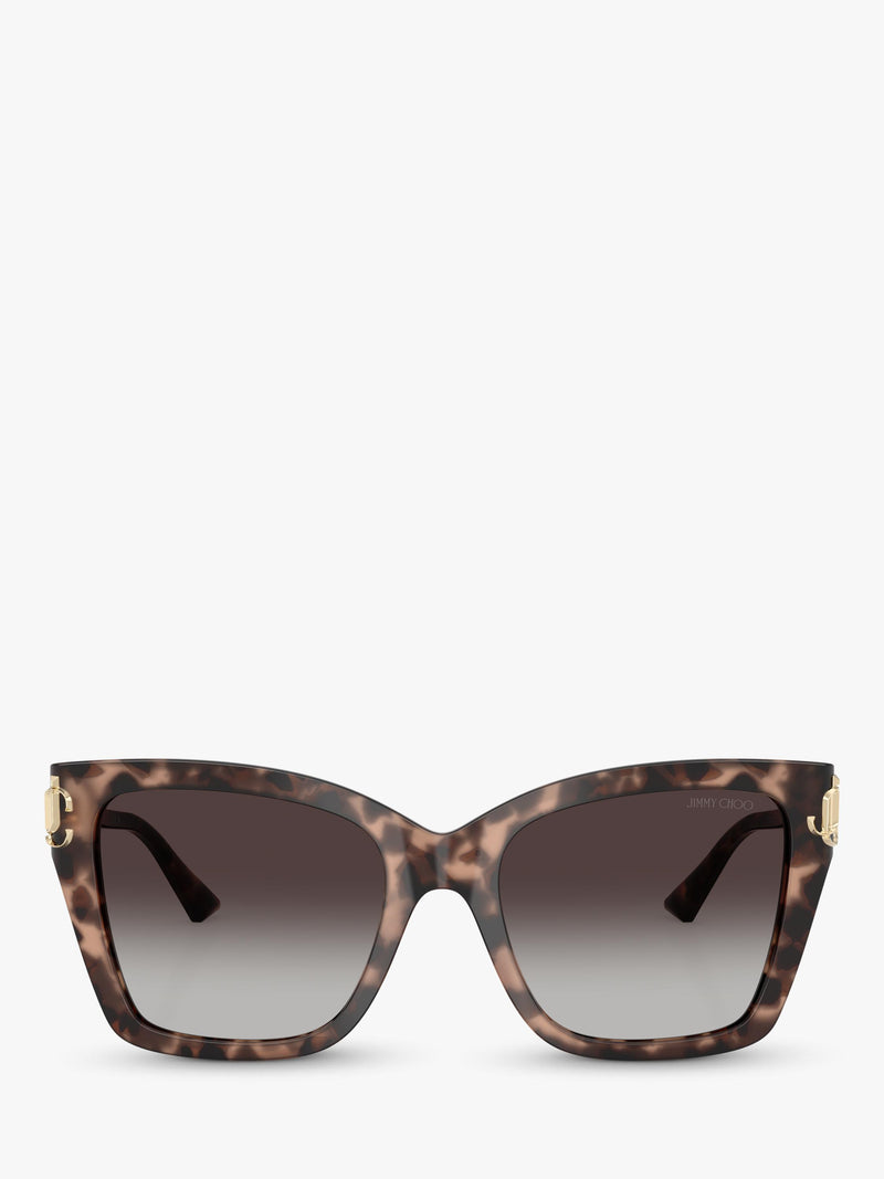 Jimmy Choo square sunglasses Pink Havana grey gradient 54mm (British brand)