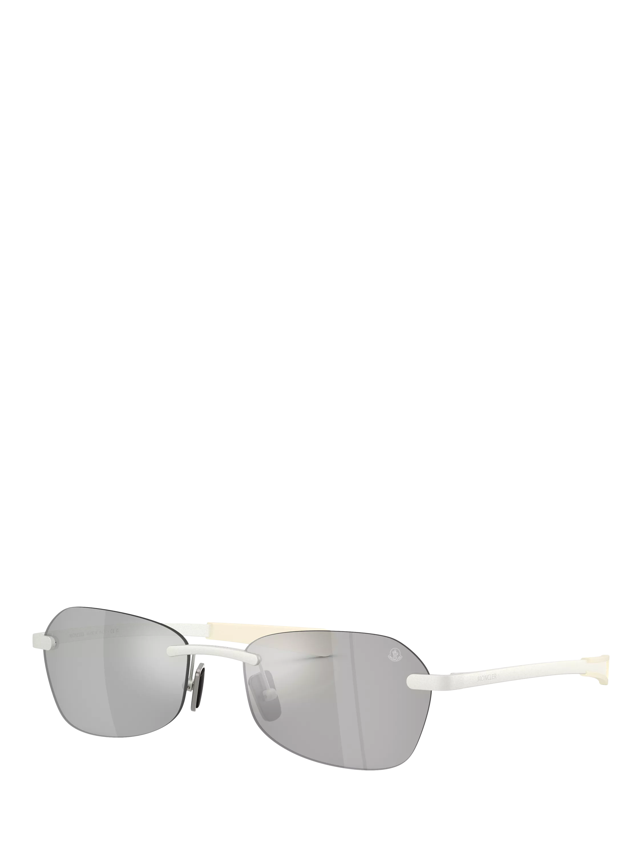 Moncler irregular sunglasses matte silver mirror grey (British brand)