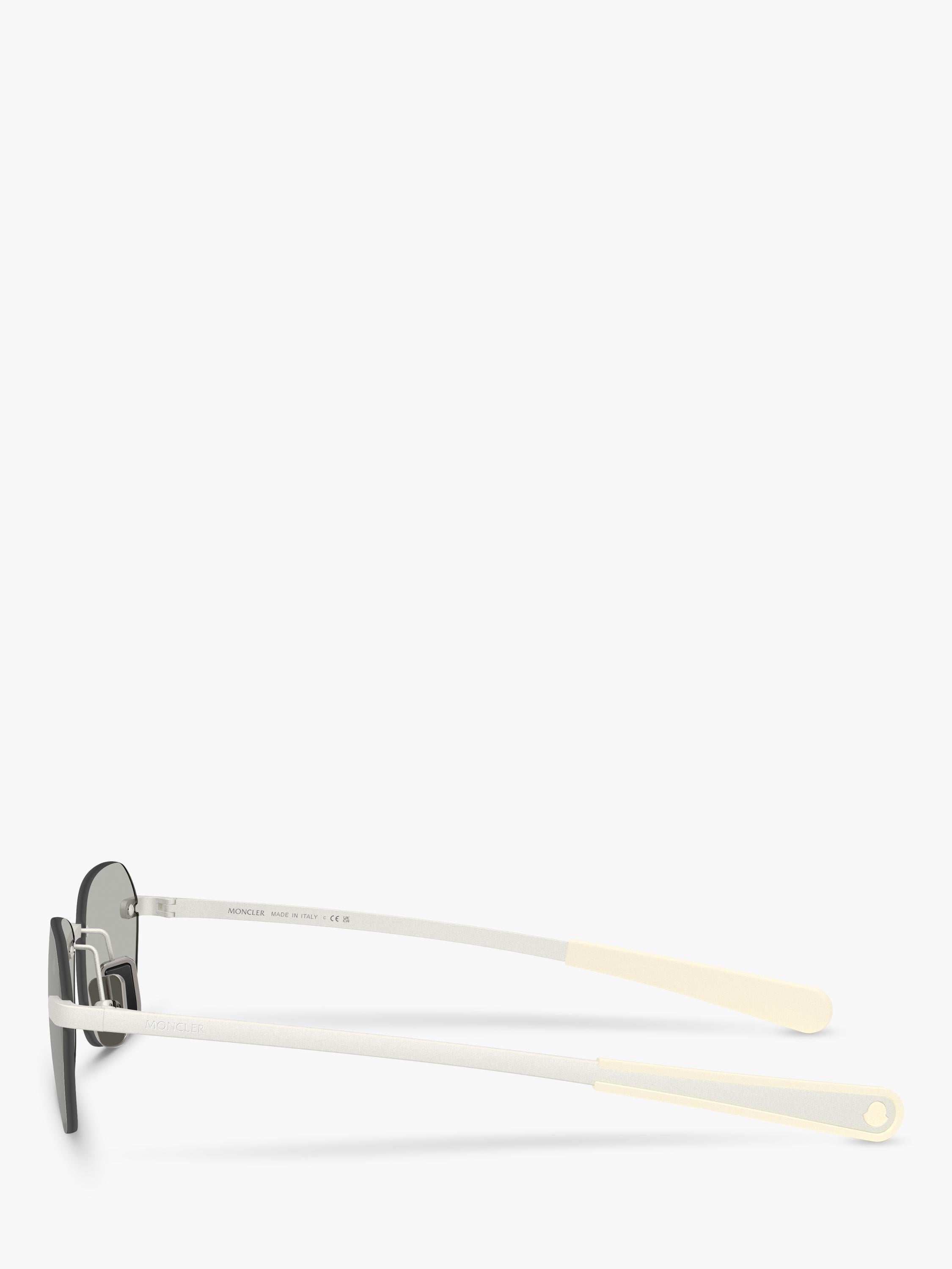 Moncler irregular sunglasses matte silver mirror grey (British brand)