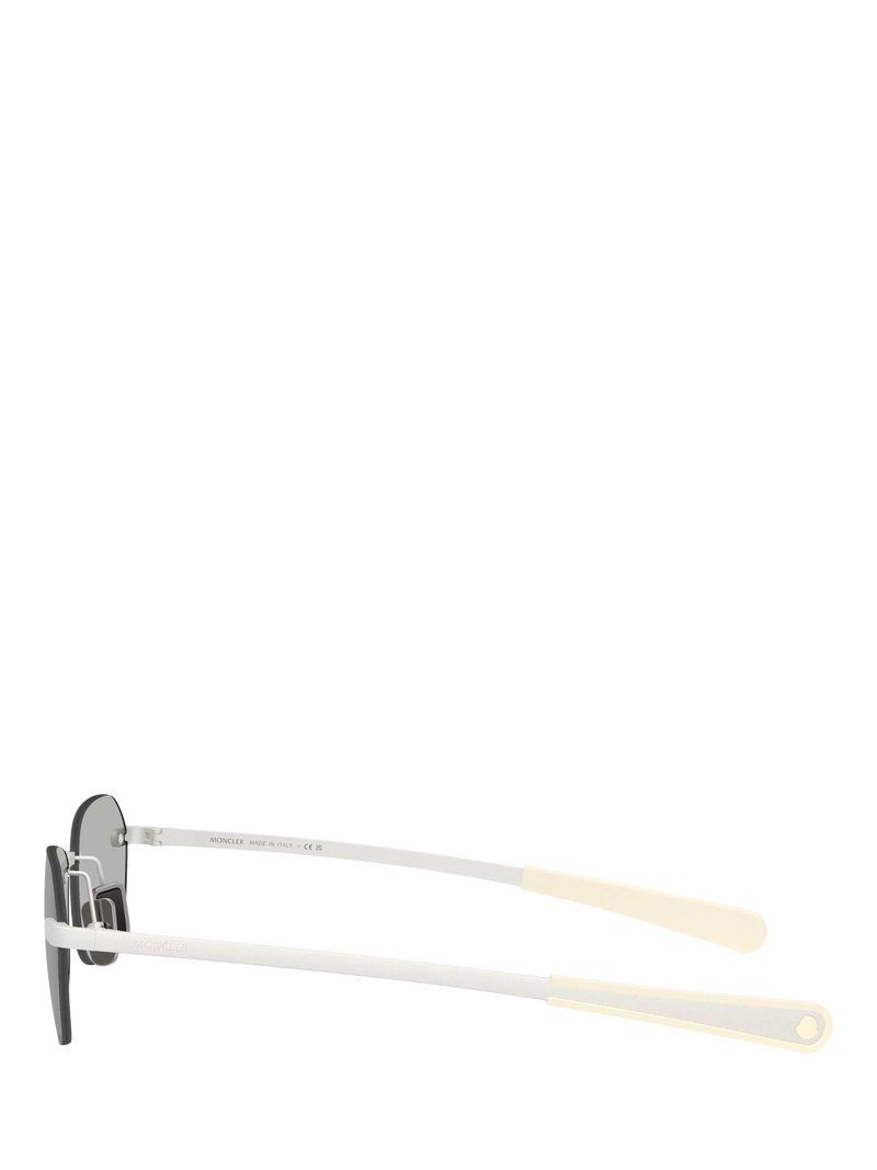 Moncler irregular sunglasses matte silver mirror grey (British brand)
