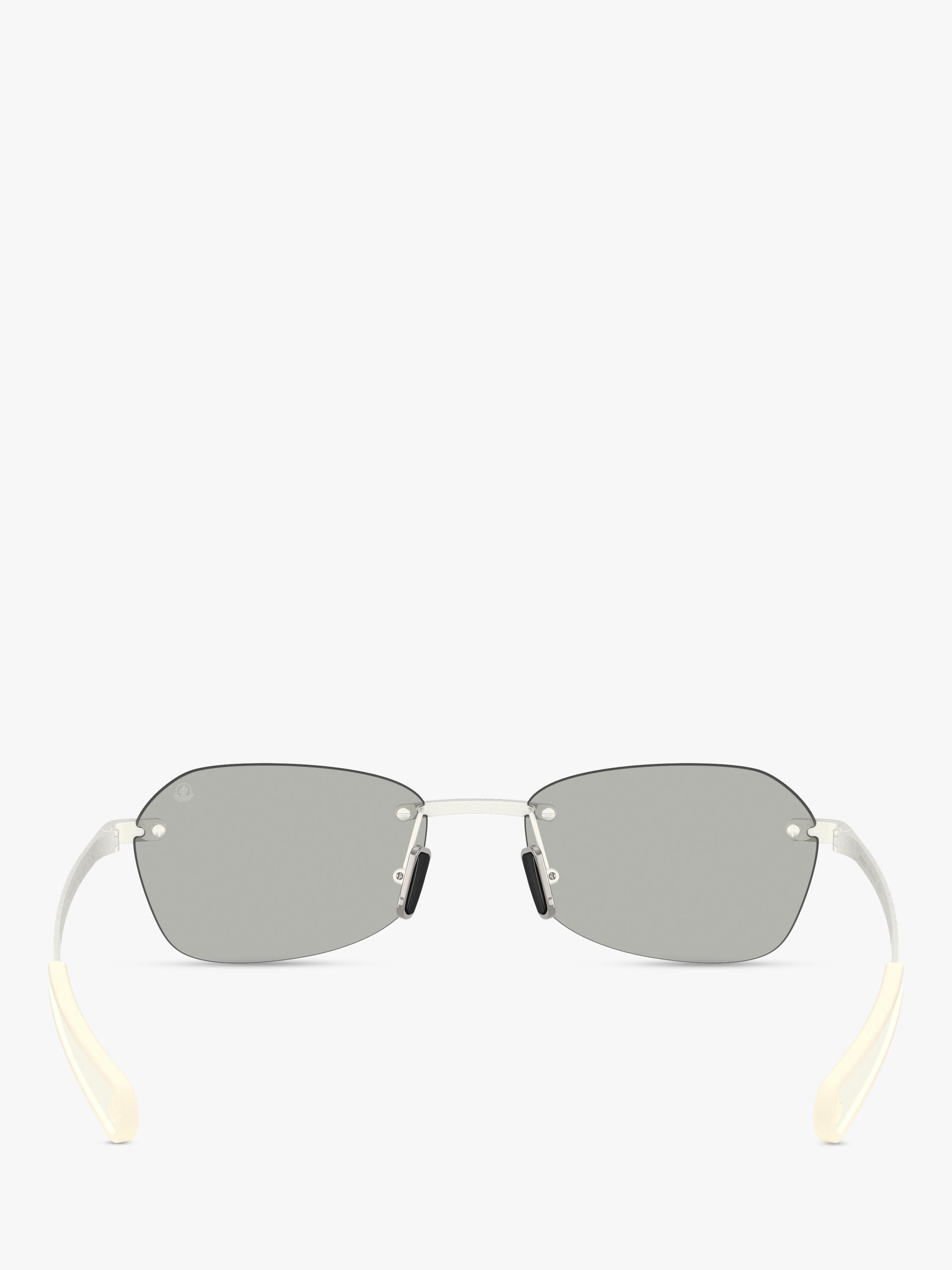 Moncler irregular sunglasses matte silver mirror grey (British brand)