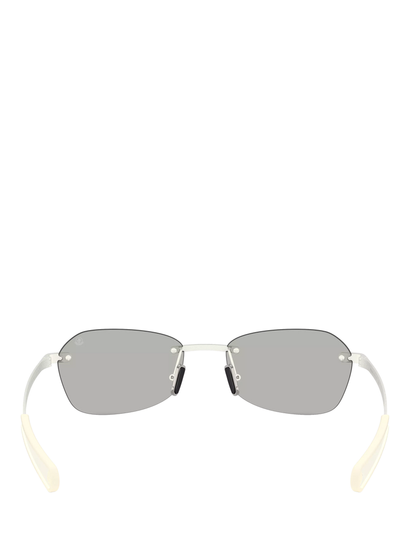 Moncler irregular sunglasses matte silver mirror grey (British brand)