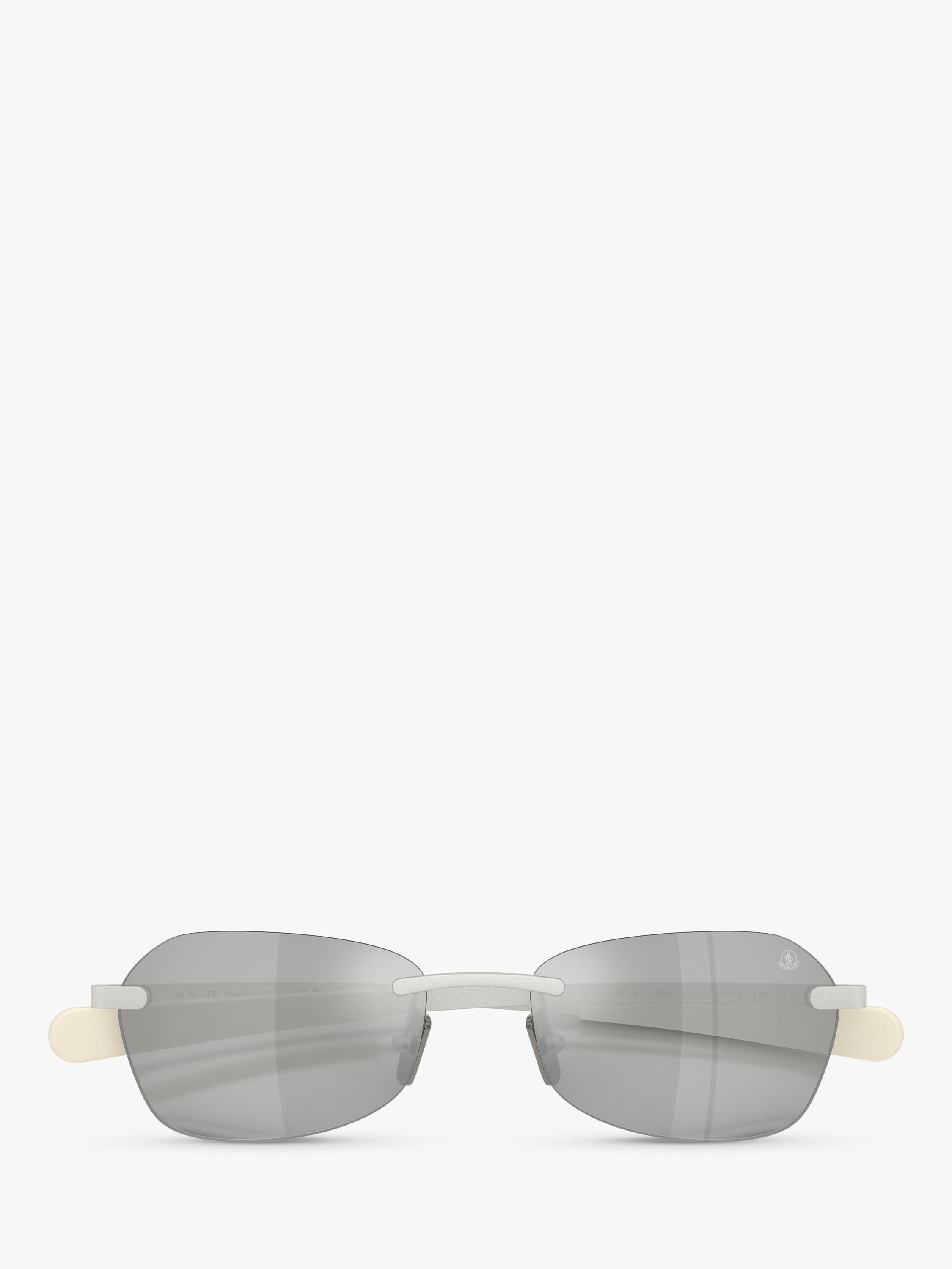 Moncler irregular sunglasses matte silver mirror grey (British brand)