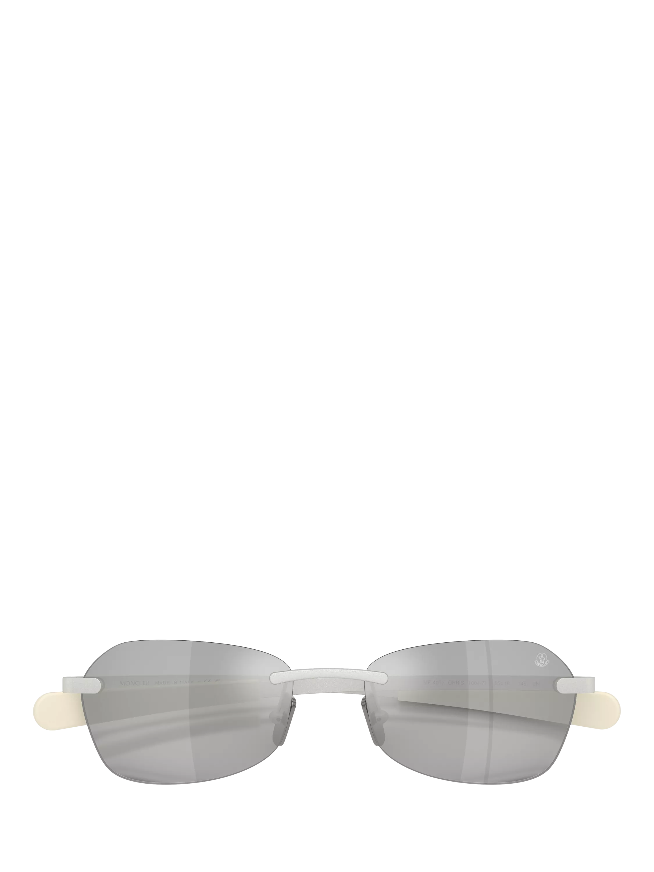 Moncler irregular sunglasses matte silver mirror grey (British brand)
