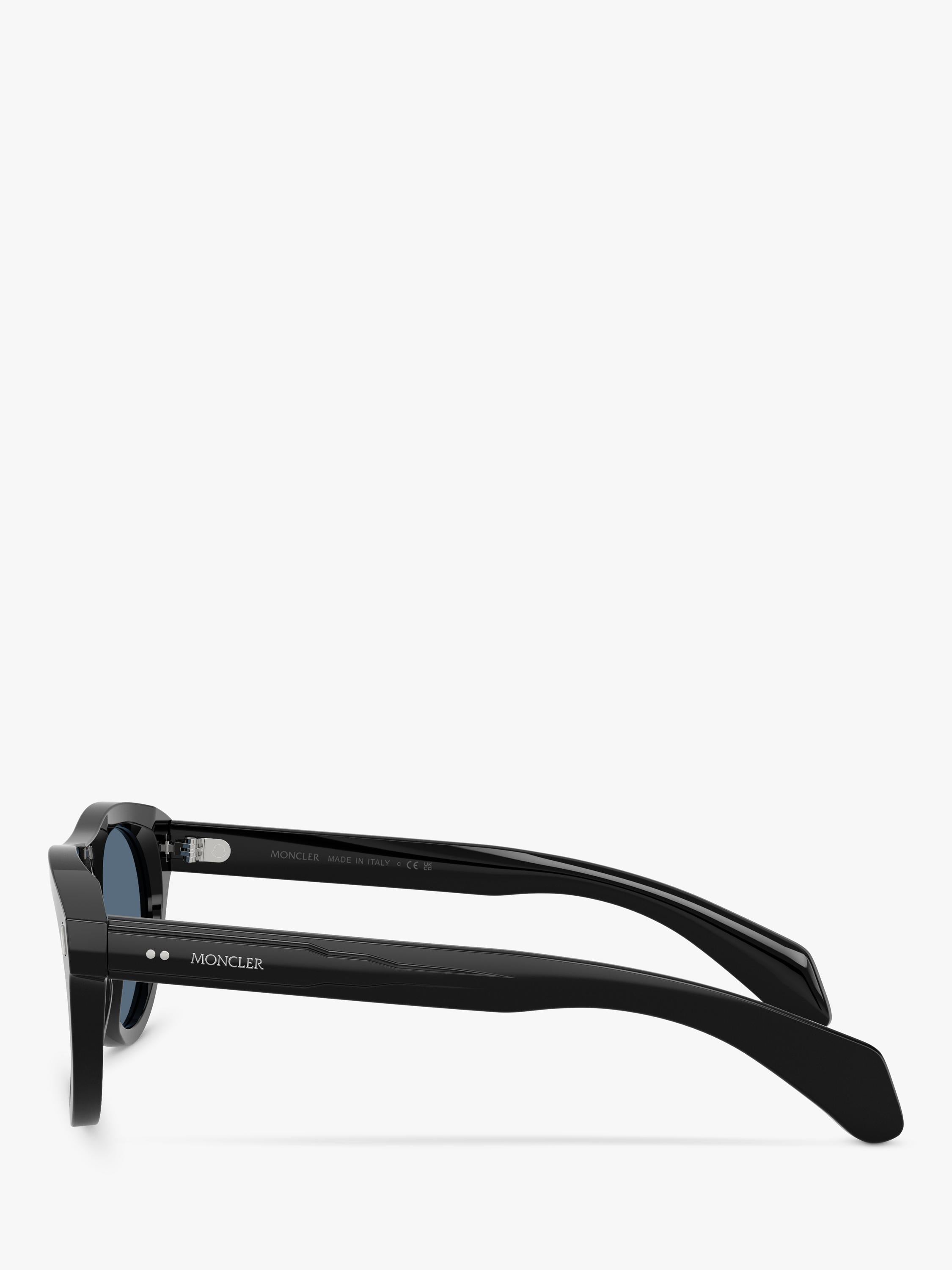 Moncler oval sunglasses black polyamide frame, imported from the UK