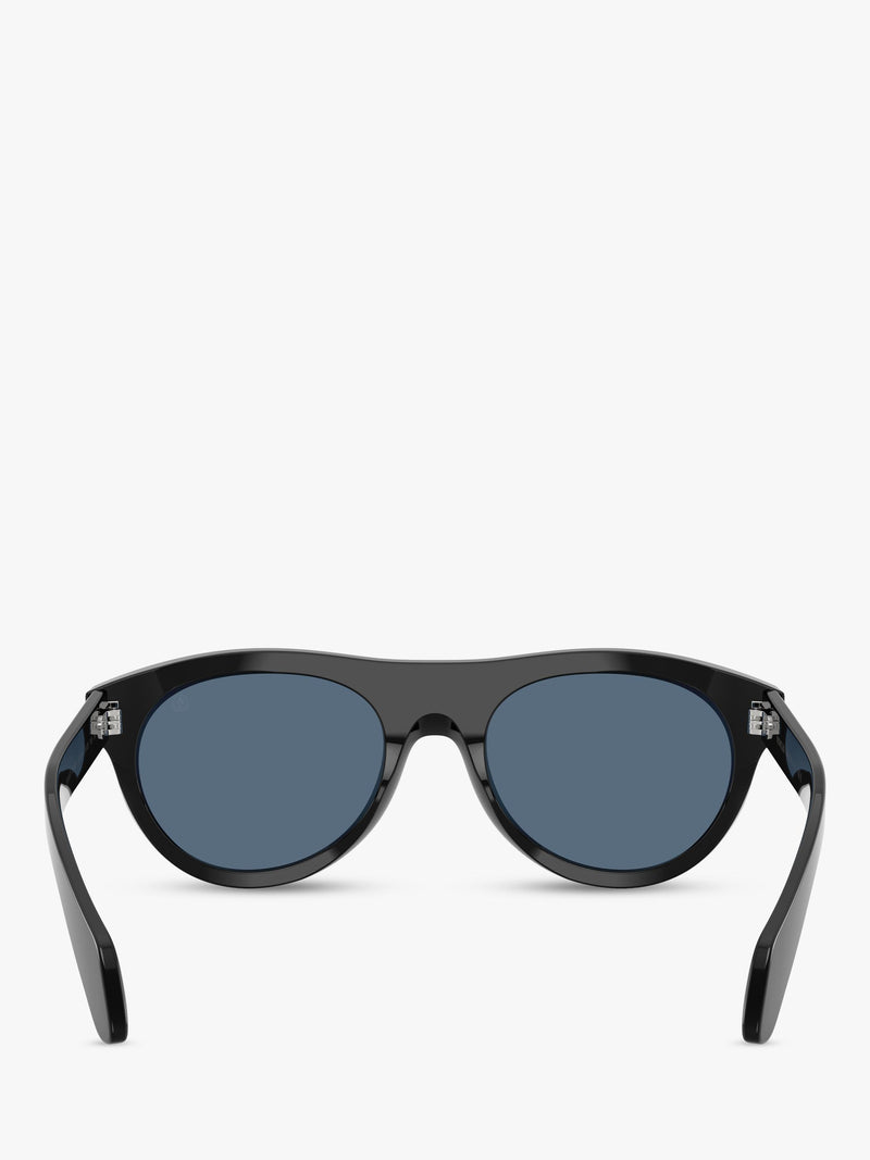 Moncler oval sunglasses black polyamide frame, imported from the UK