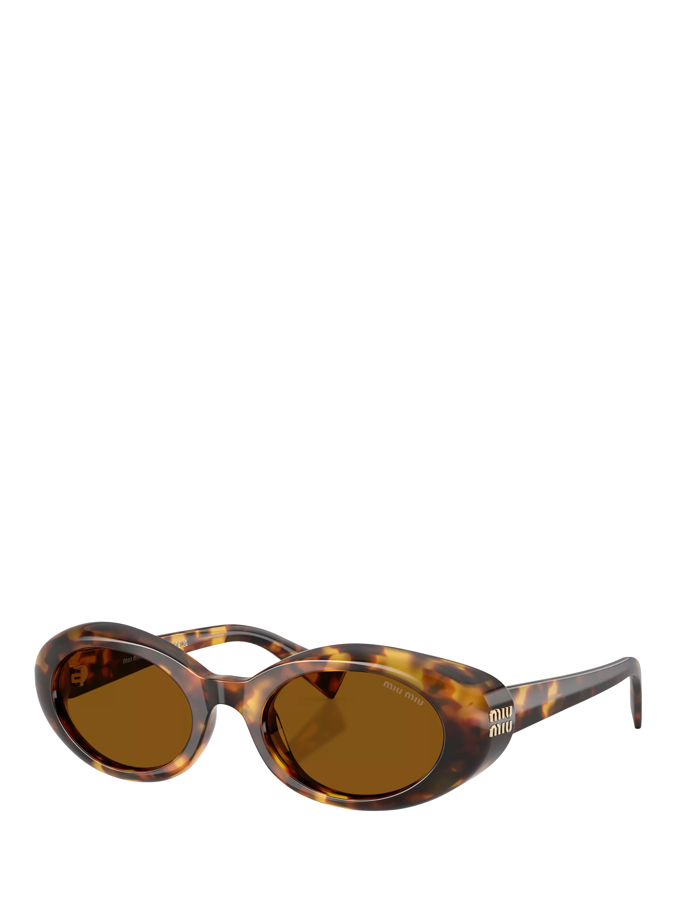 Miu Miu women's oval sunglasses honey Havana brown acetate - British product
