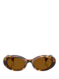 Miu Miu women's oval sunglasses honey Havana brown acetate - British product