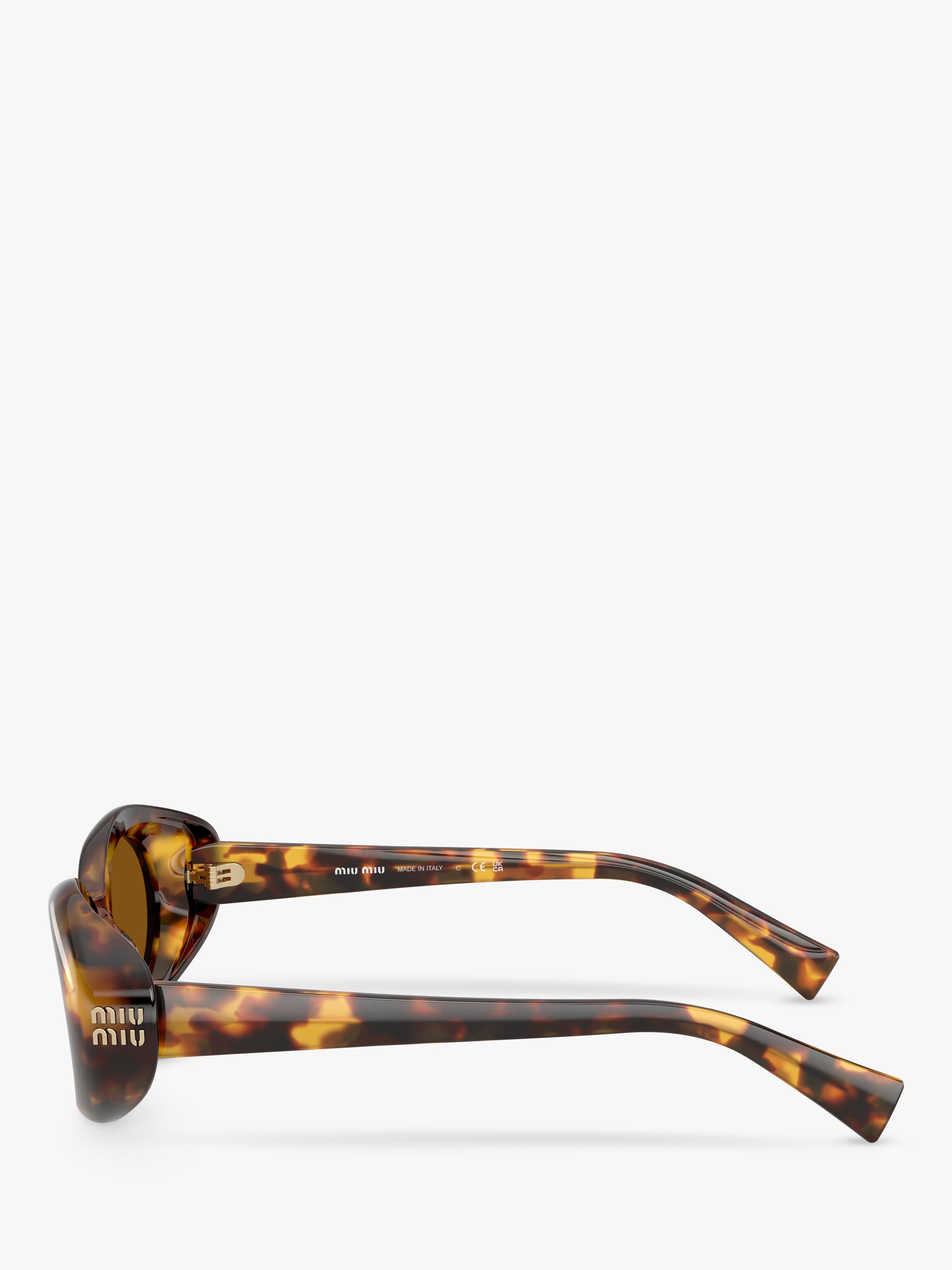 Miu Miu women's oval sunglasses honey Havana brown acetate - British product