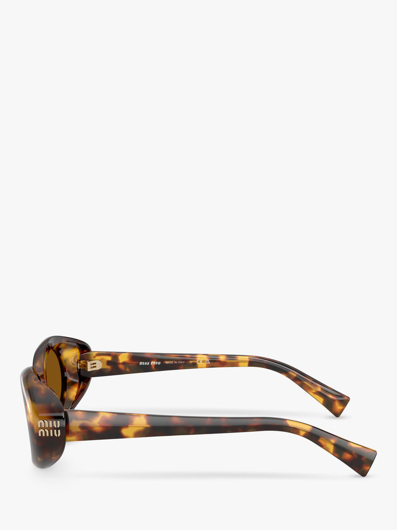 Miu Miu women's oval sunglasses honey Havana brown acetate - British product