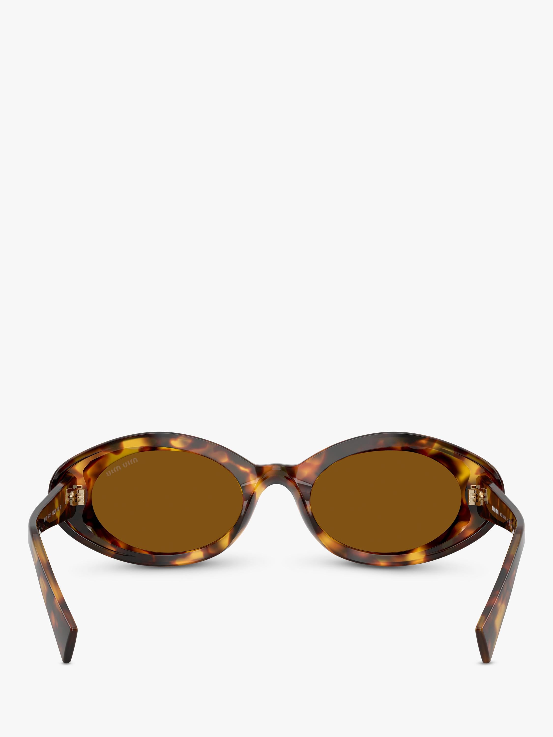 Miu Miu women's oval sunglasses honey Havana brown acetate - British product