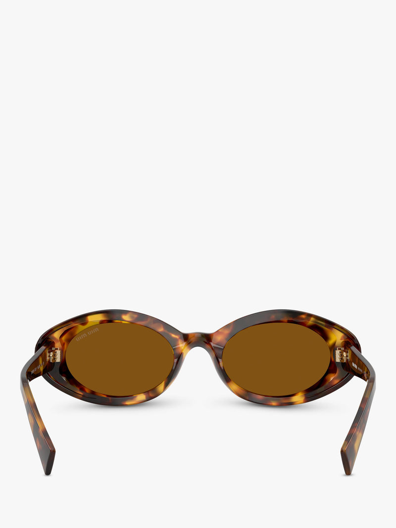 Miu Miu women's oval sunglasses honey Havana brown acetate - British product