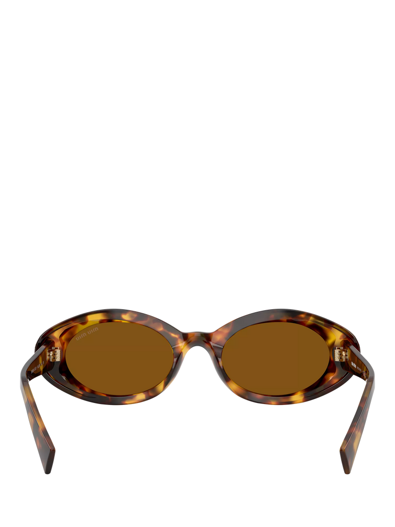 Miu Miu women's oval sunglasses honey Havana brown acetate - British product