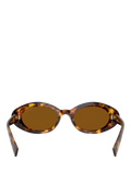 Miu Miu women's oval sunglasses honey Havana brown acetate - British product