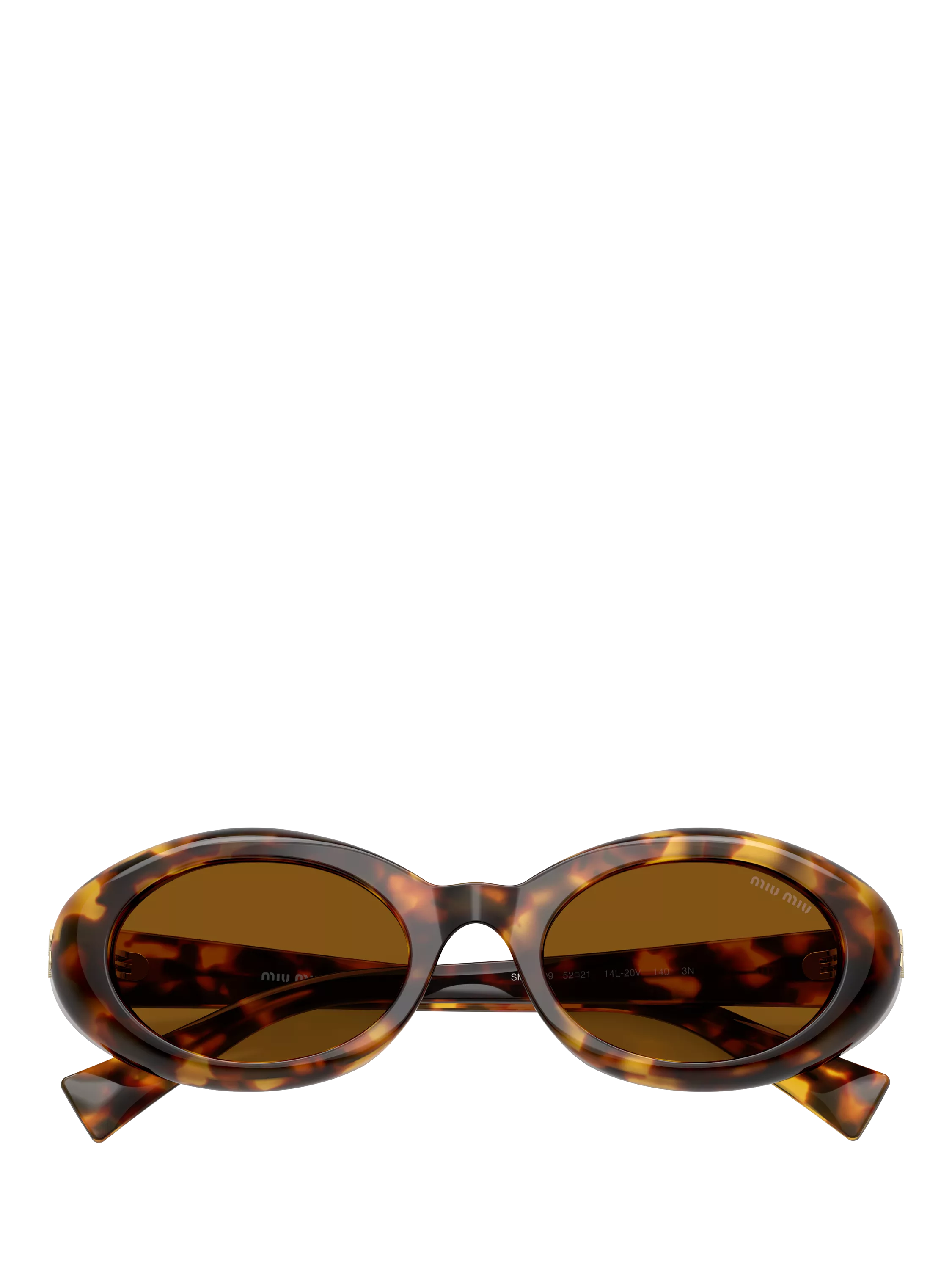 Miu Miu women's oval sunglasses honey Havana brown acetate - British product