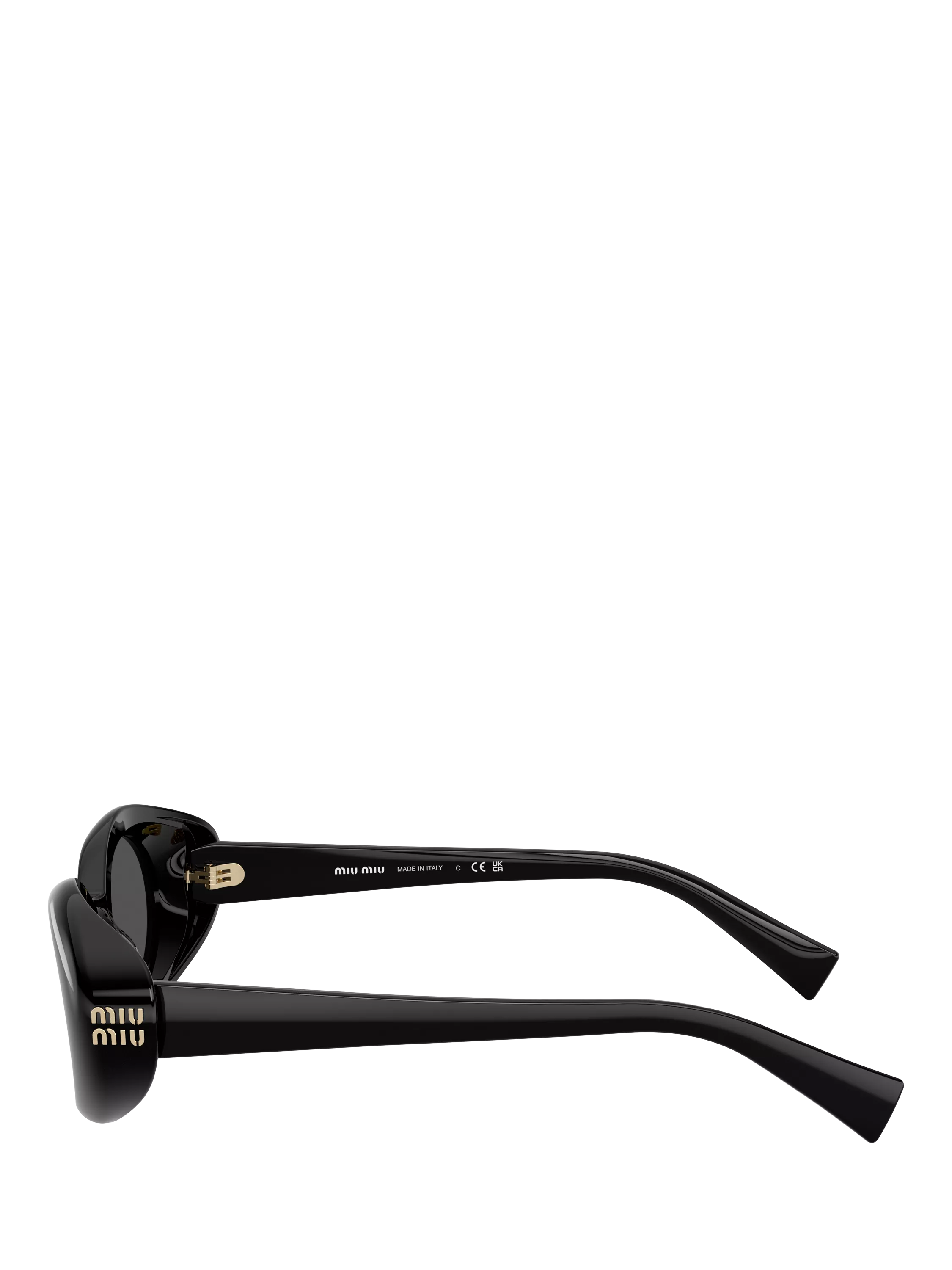 Miu Miu oval sunglasses black polyamide lenses UK version