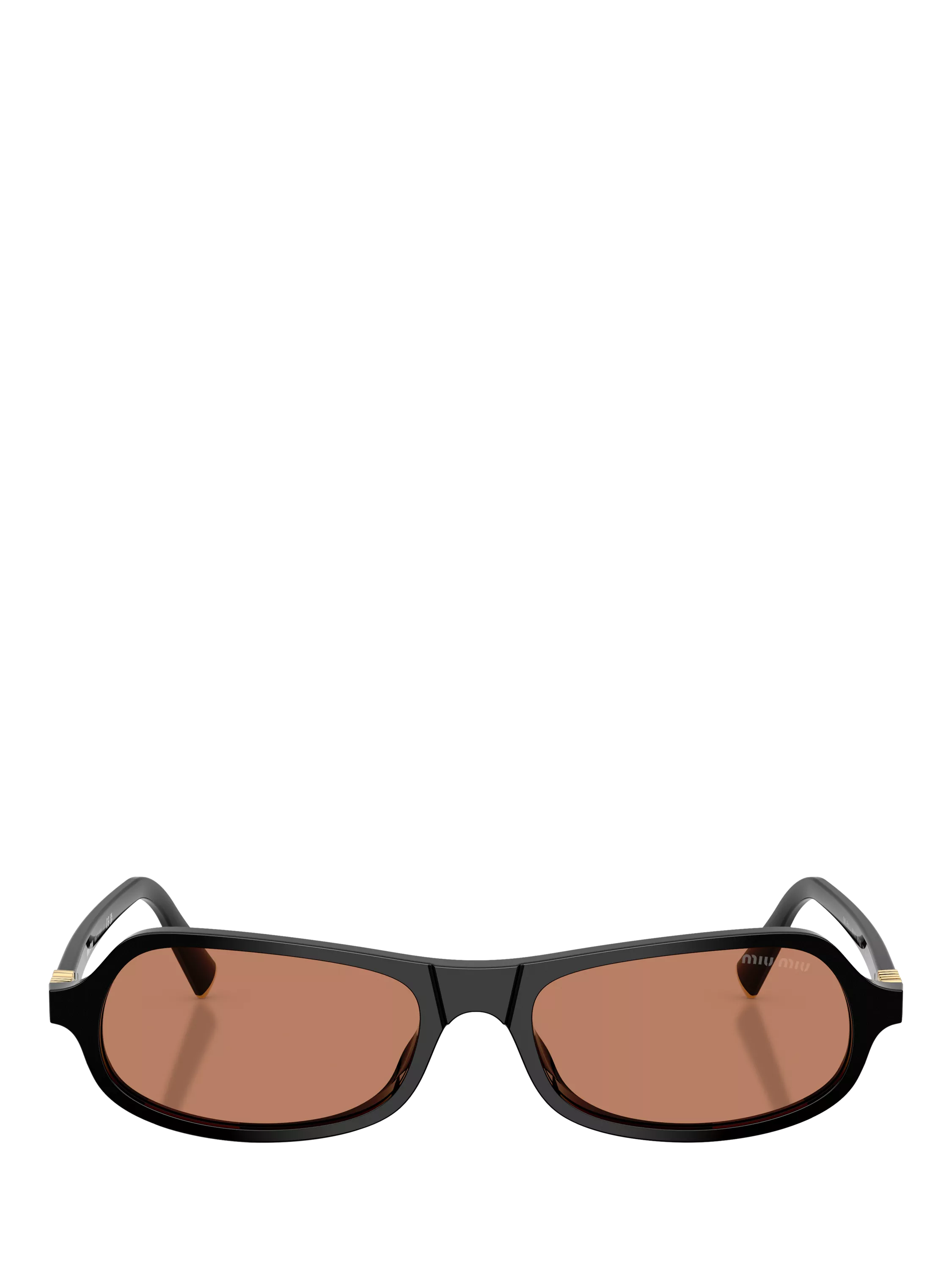 Miu Miu men's irregular sunglasses black/brown polyamide, UK version