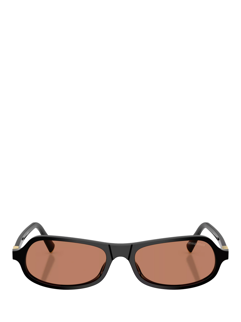 Miu Miu men's irregular sunglasses black/brown polyamide, UK version