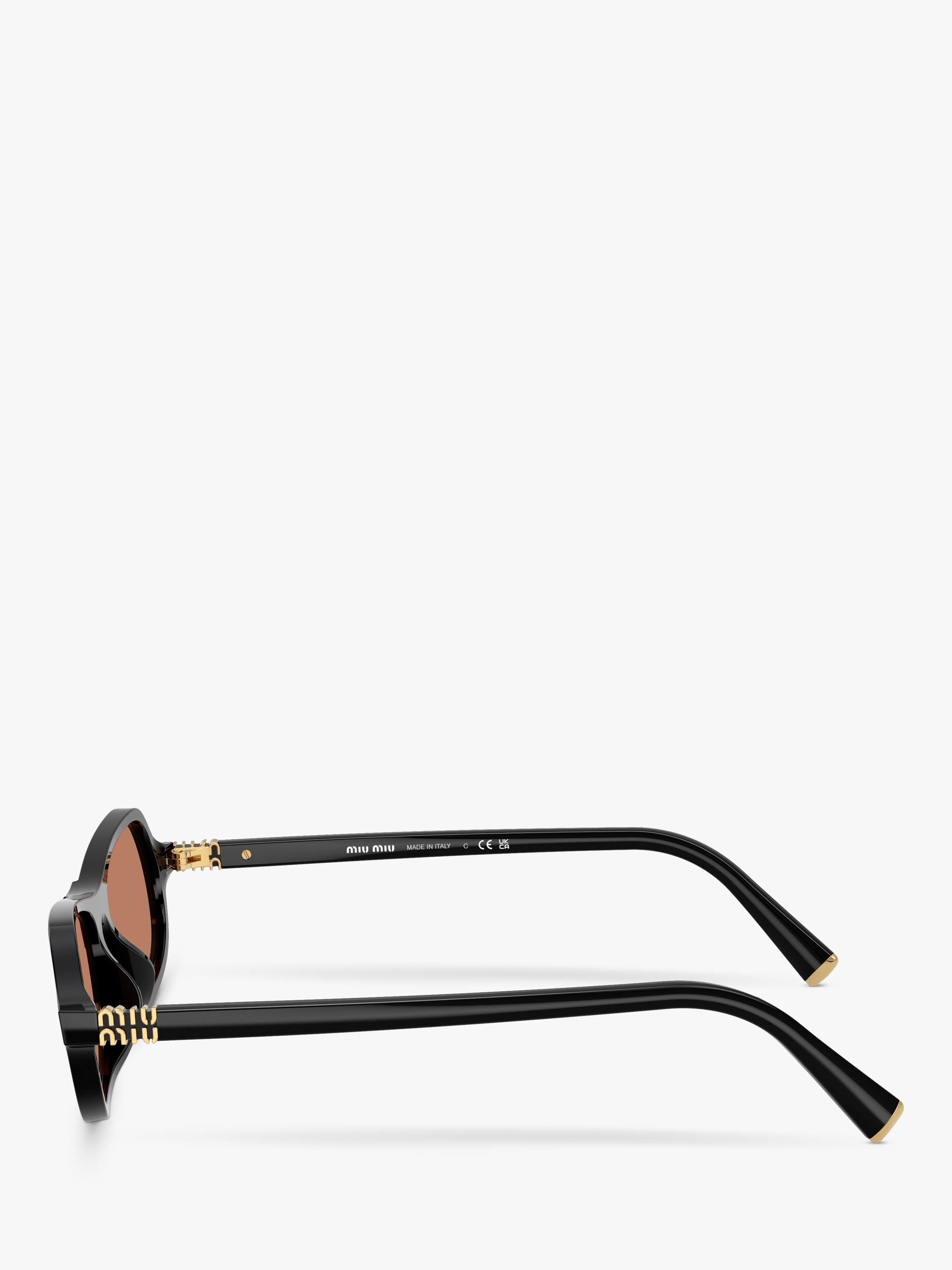 Miu Miu men's irregular sunglasses black/brown polyamide, UK version