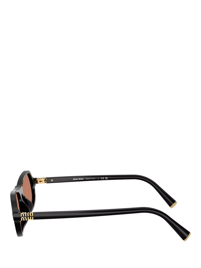 Miu Miu men's irregular sunglasses black/brown polyamide, UK version