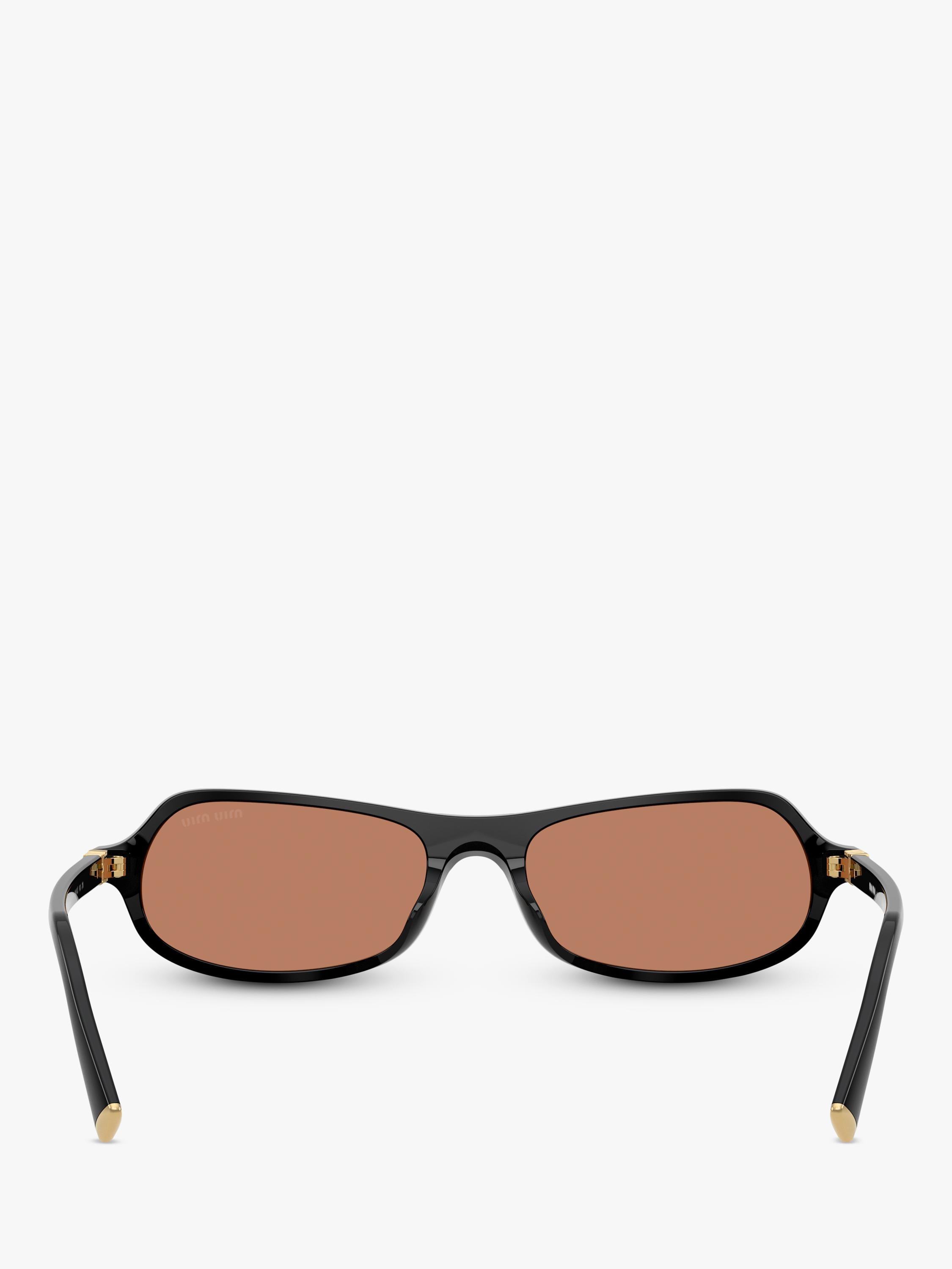 Miu Miu men's irregular sunglasses black/brown polyamide, UK version