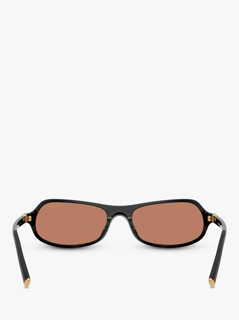 Miu Miu men's irregular sunglasses black/brown polyamide, UK version