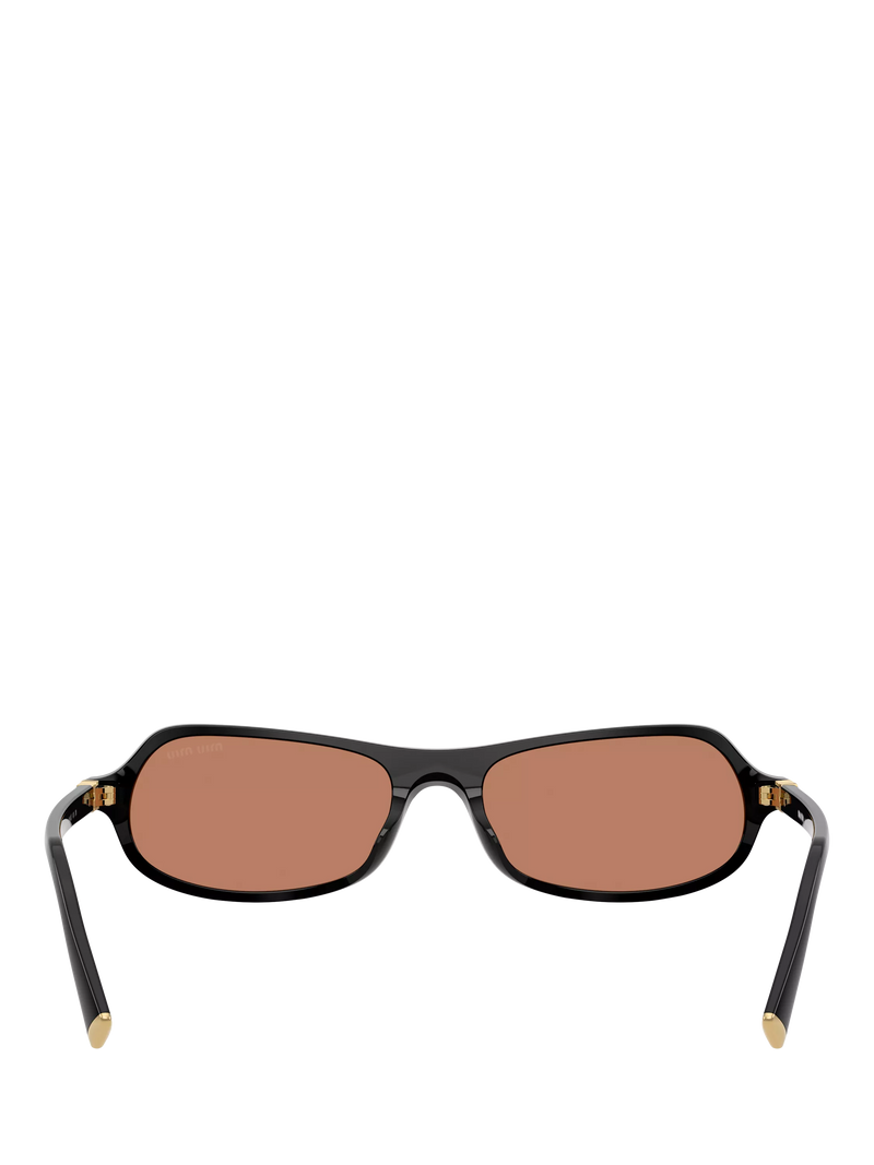 Miu Miu men's irregular sunglasses black/brown polyamide, UK version