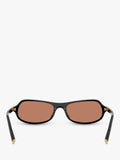 Miu Miu men's irregular sunglasses black/brown polyamide, UK version