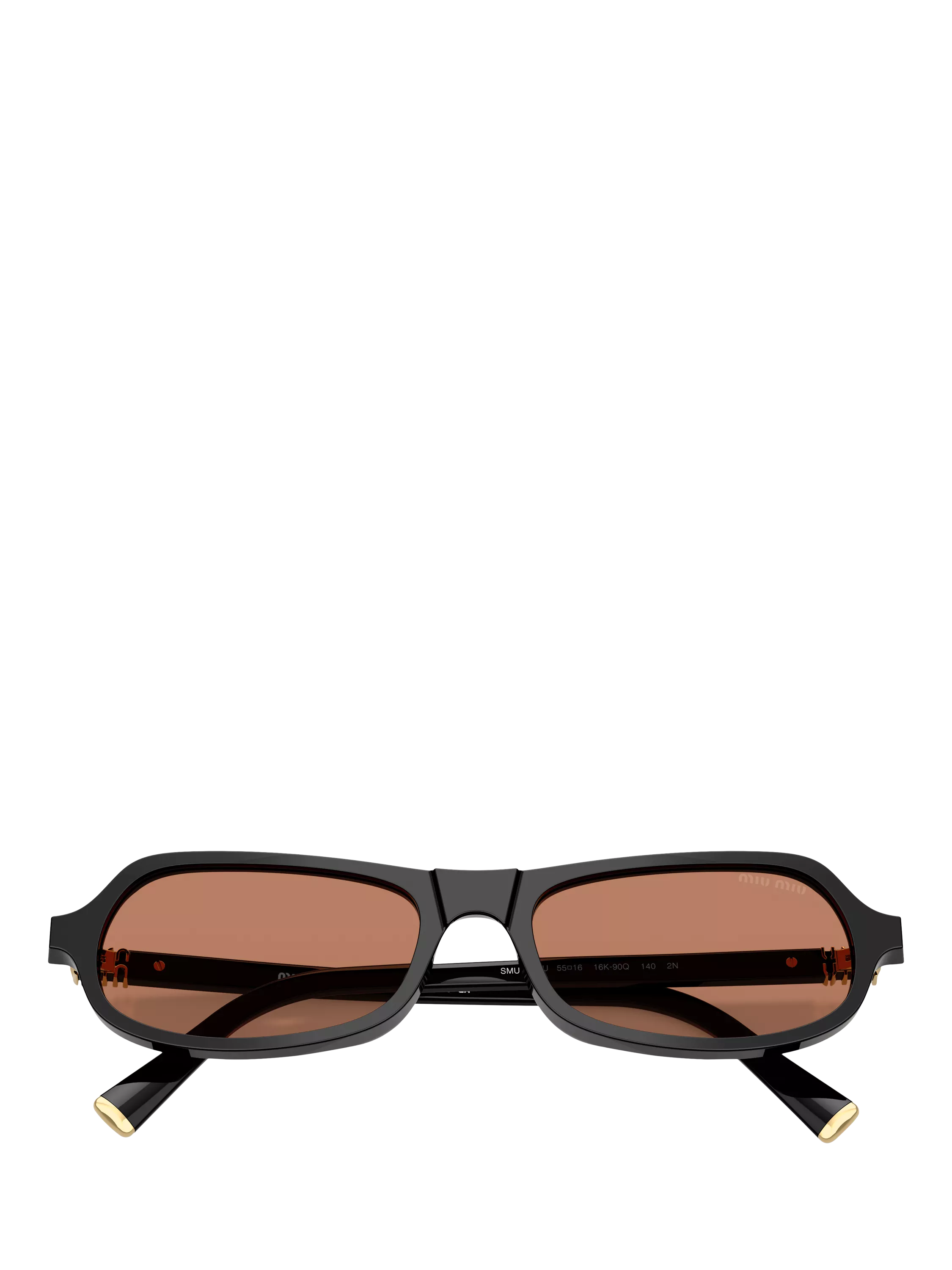 Miu Miu men's irregular sunglasses black/brown polyamide, UK version