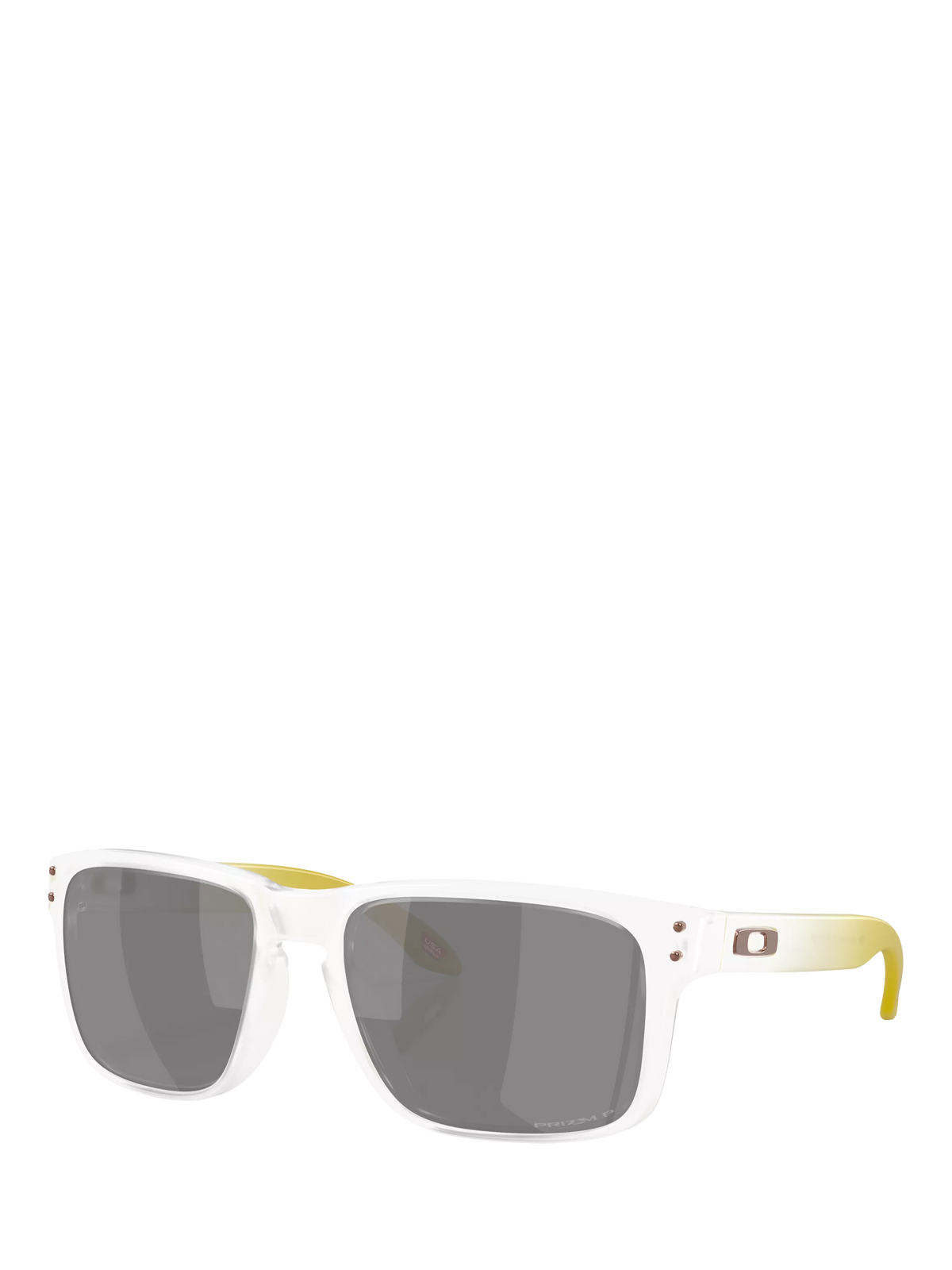 Oakley OO9102 Unisex Polarised Square Sunglasses, Matte Clear/Grey