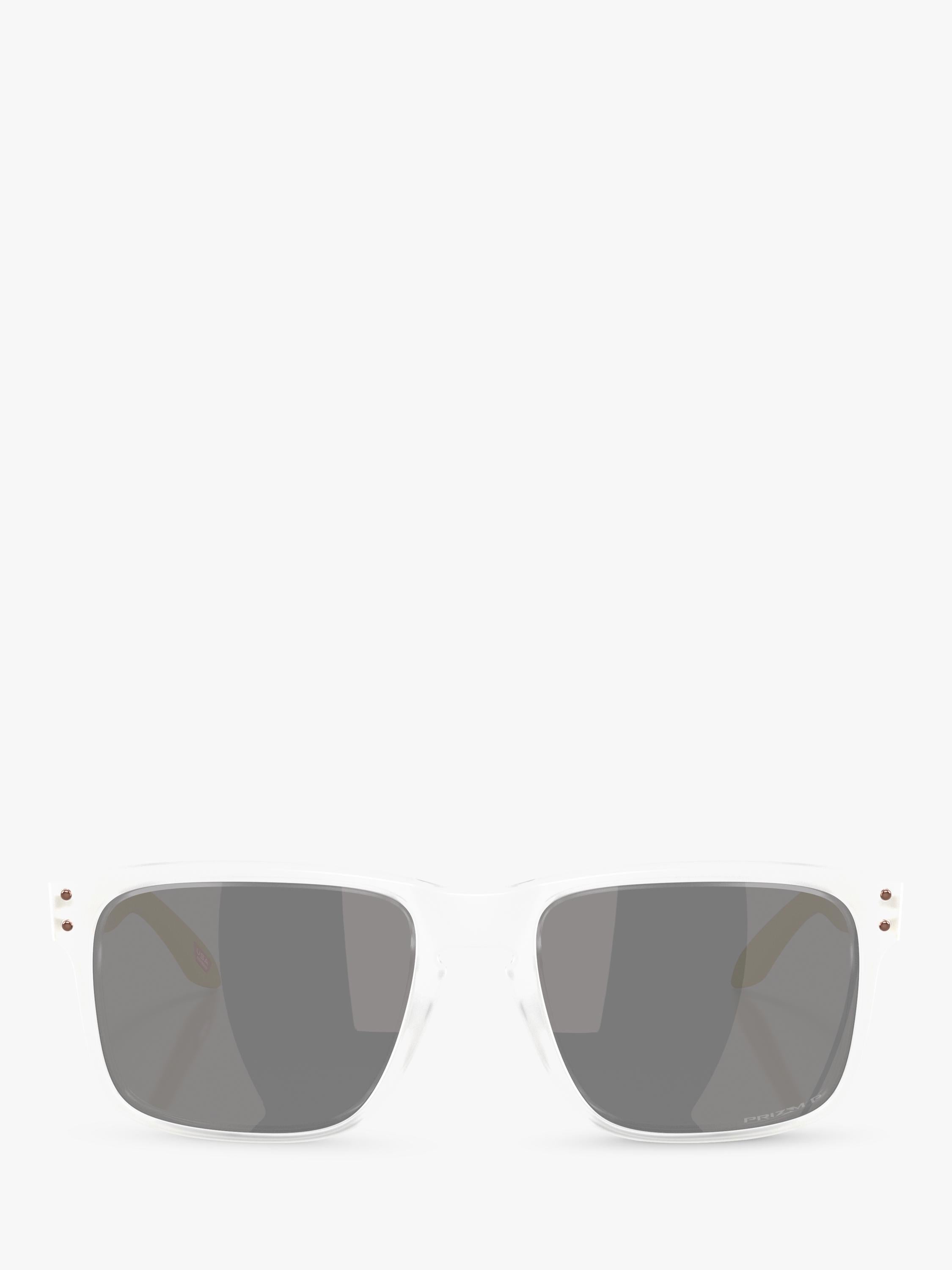 Oakley OO9102 polarised square sunglasses matte clear grey, imported from the UK