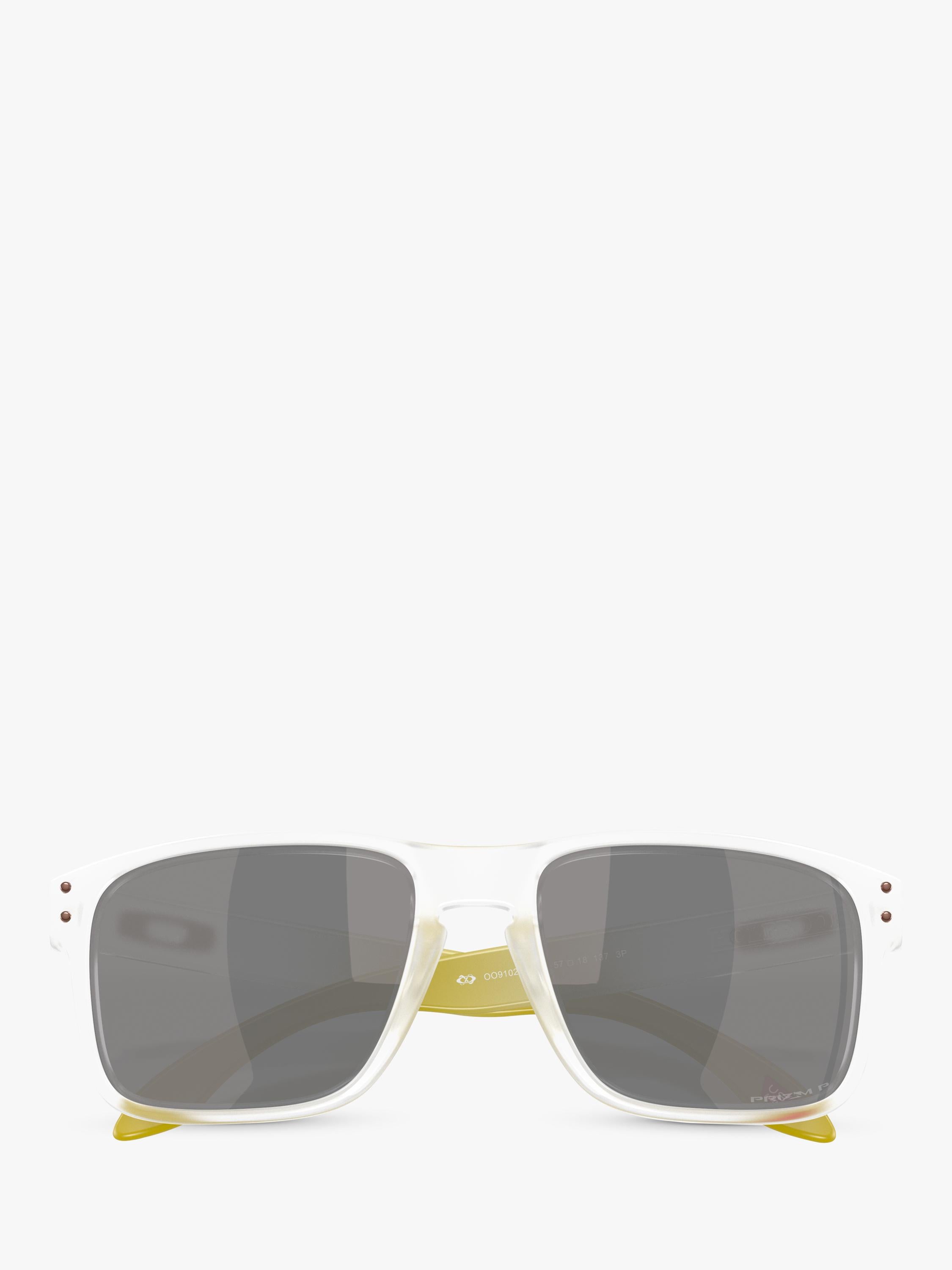Oakley OO9102 polarised square sunglasses matte clear grey, imported from the UK