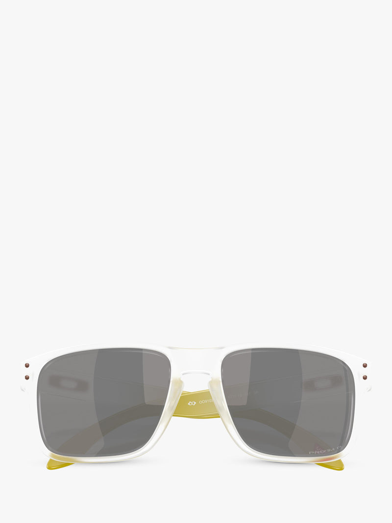 Oakley OO9102 polarised square sunglasses matte clear grey, imported from the UK