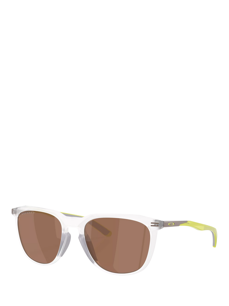 Oakley OO9286 Unisex Polarised D-Frame Sunglasses, Matte Clear/Brown