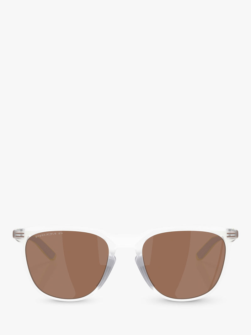 Oakley OO9286 polarised D-frame sunglasses matte clear/brown - British product