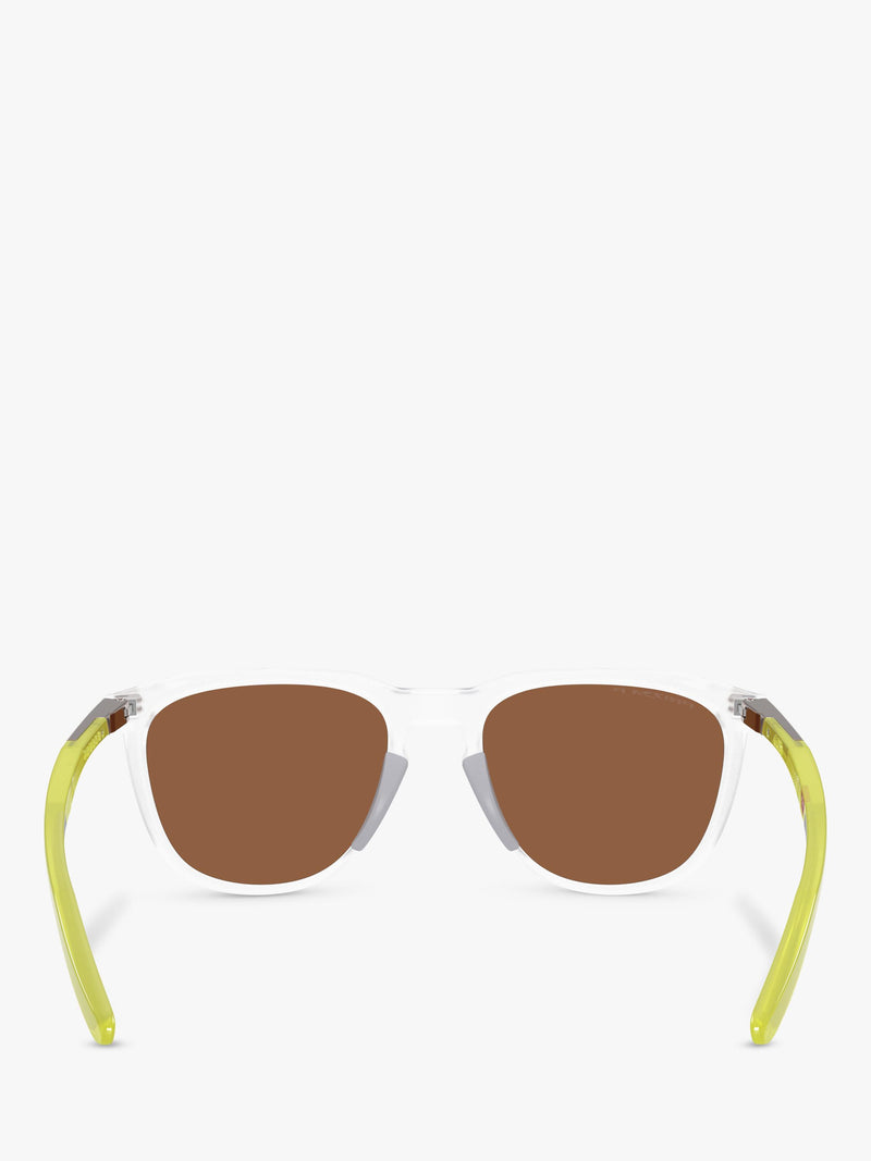 Oakley OO9286 polarised D-frame sunglasses matte clear/brown - British product