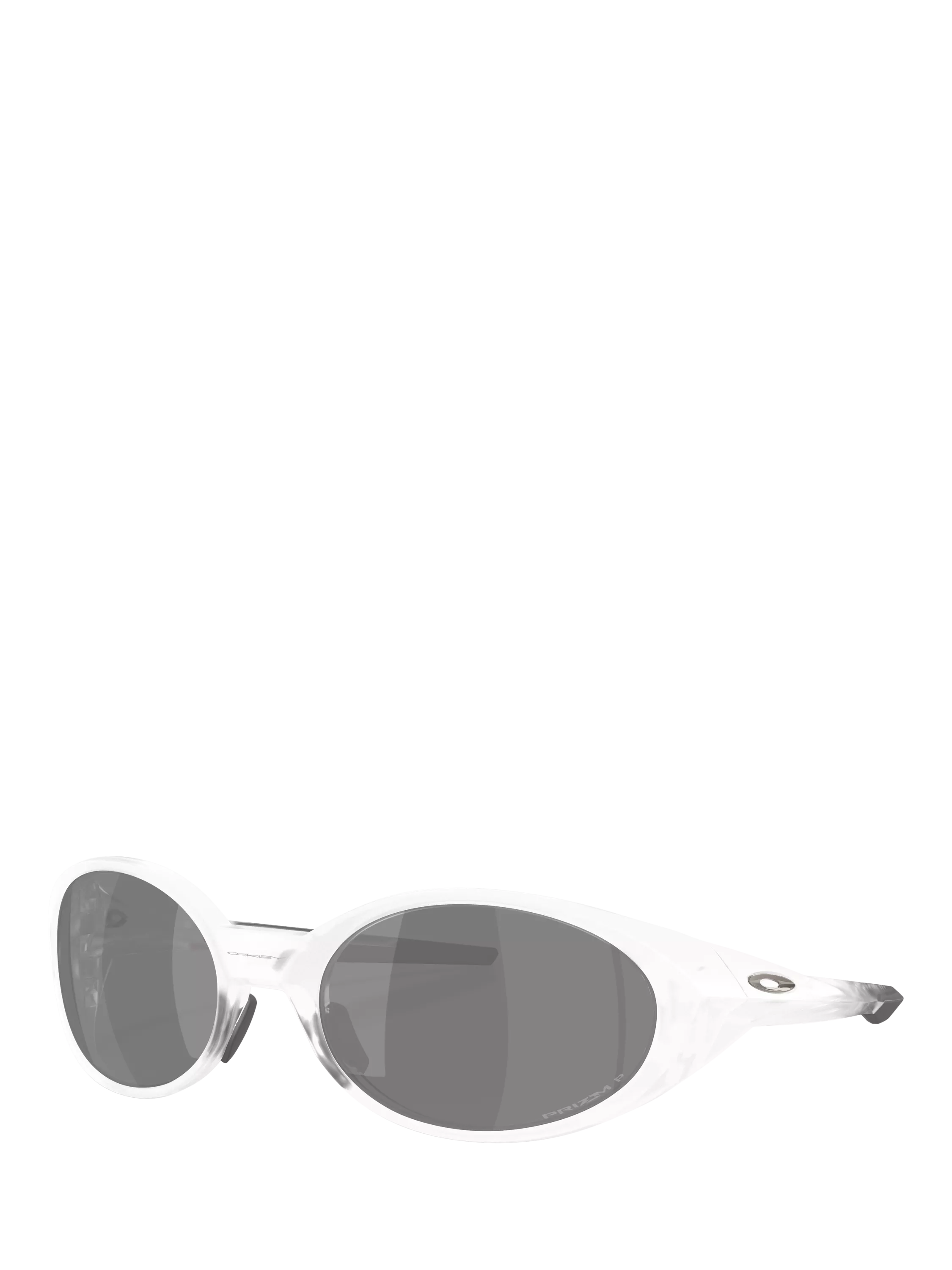 Oakley OO9438 Unisex Polarised Oval Sunglasses, Matte Clear/Grey