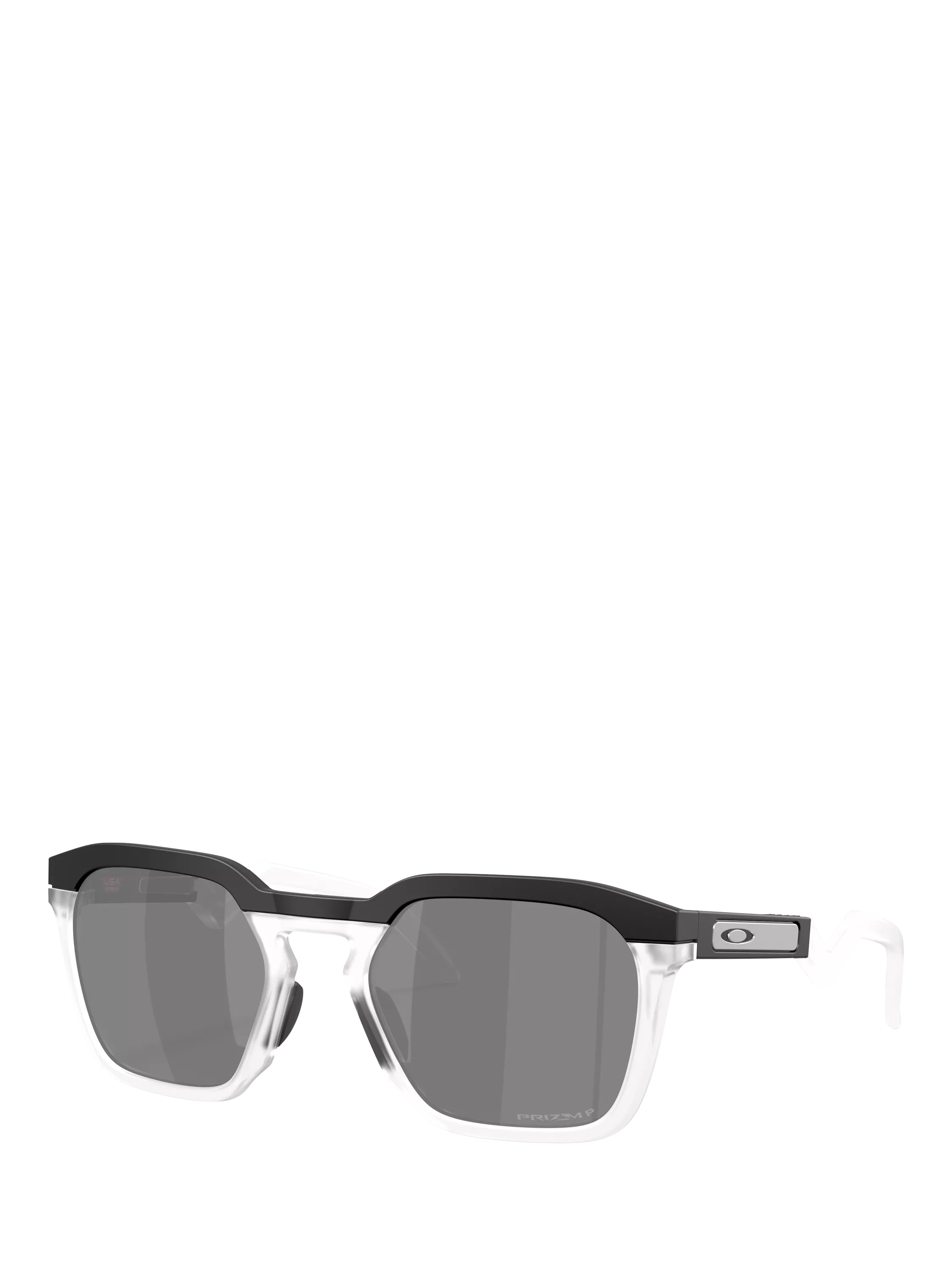 Oakley OO9533 Polarised Square Sunglasses, Matte Black/Grey