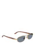 Persol oval sunglasses gold blue metal frame - British product