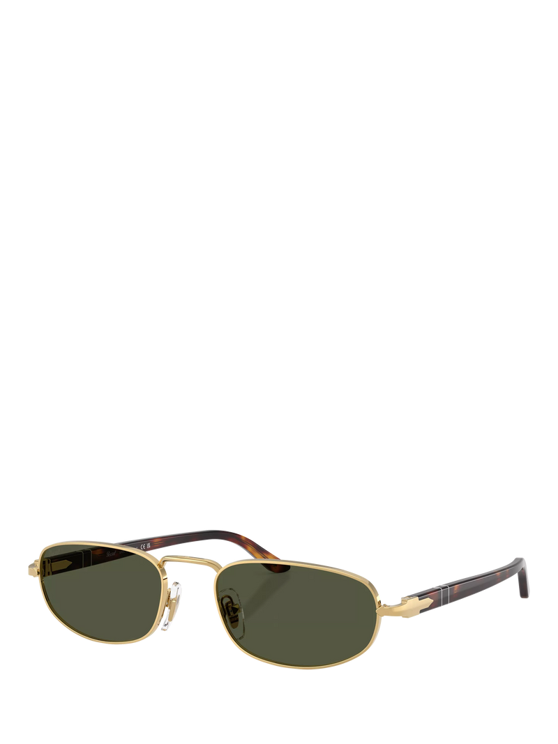 Persol PO1028S Oval Sunglasses, Gold/Green