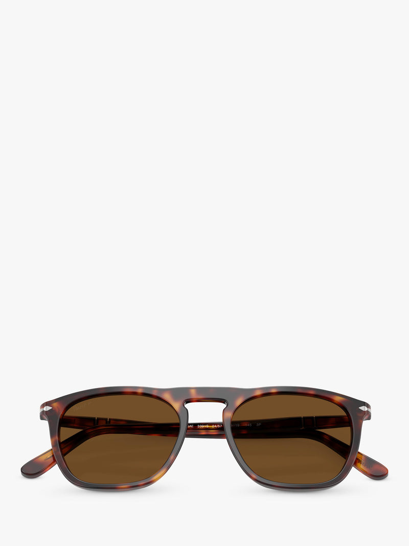 Persol men's D-frame sunglasses Havana brown 55mm lens, UK version