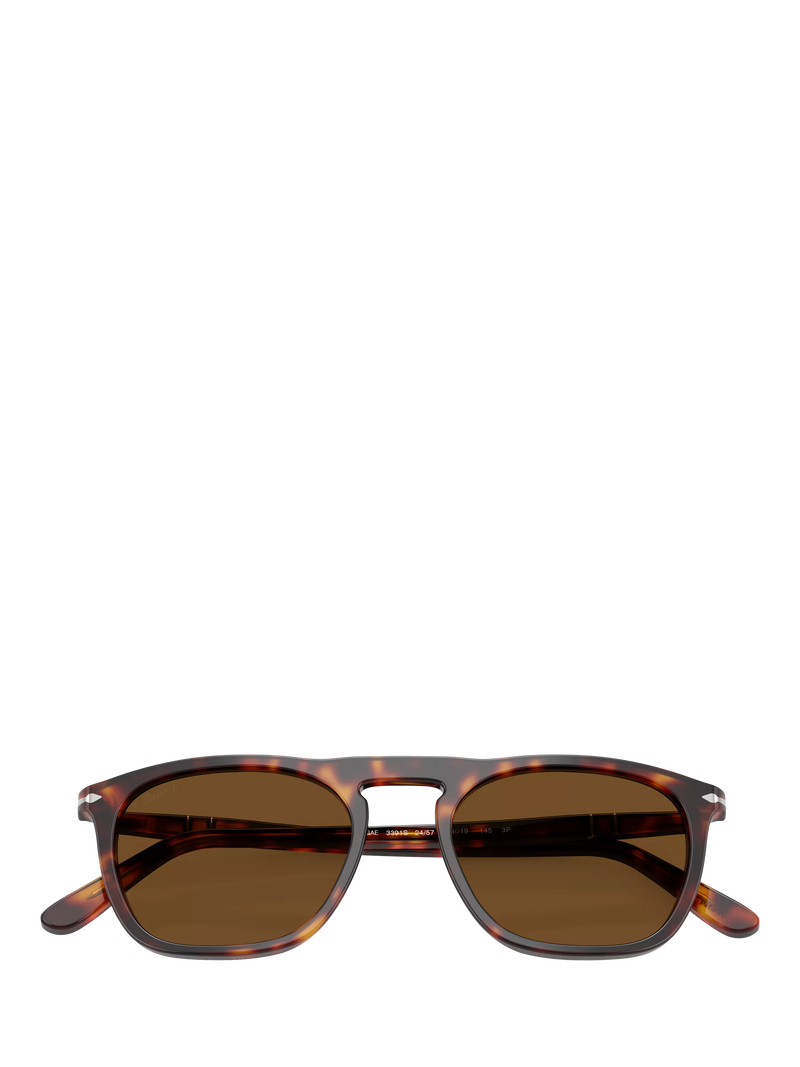 Persol men's D-frame sunglasses Havana brown 55mm lens, UK version