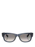 Ray-Ban D-Frame sunglasses transparent dark blue 55mm, imported from the UK