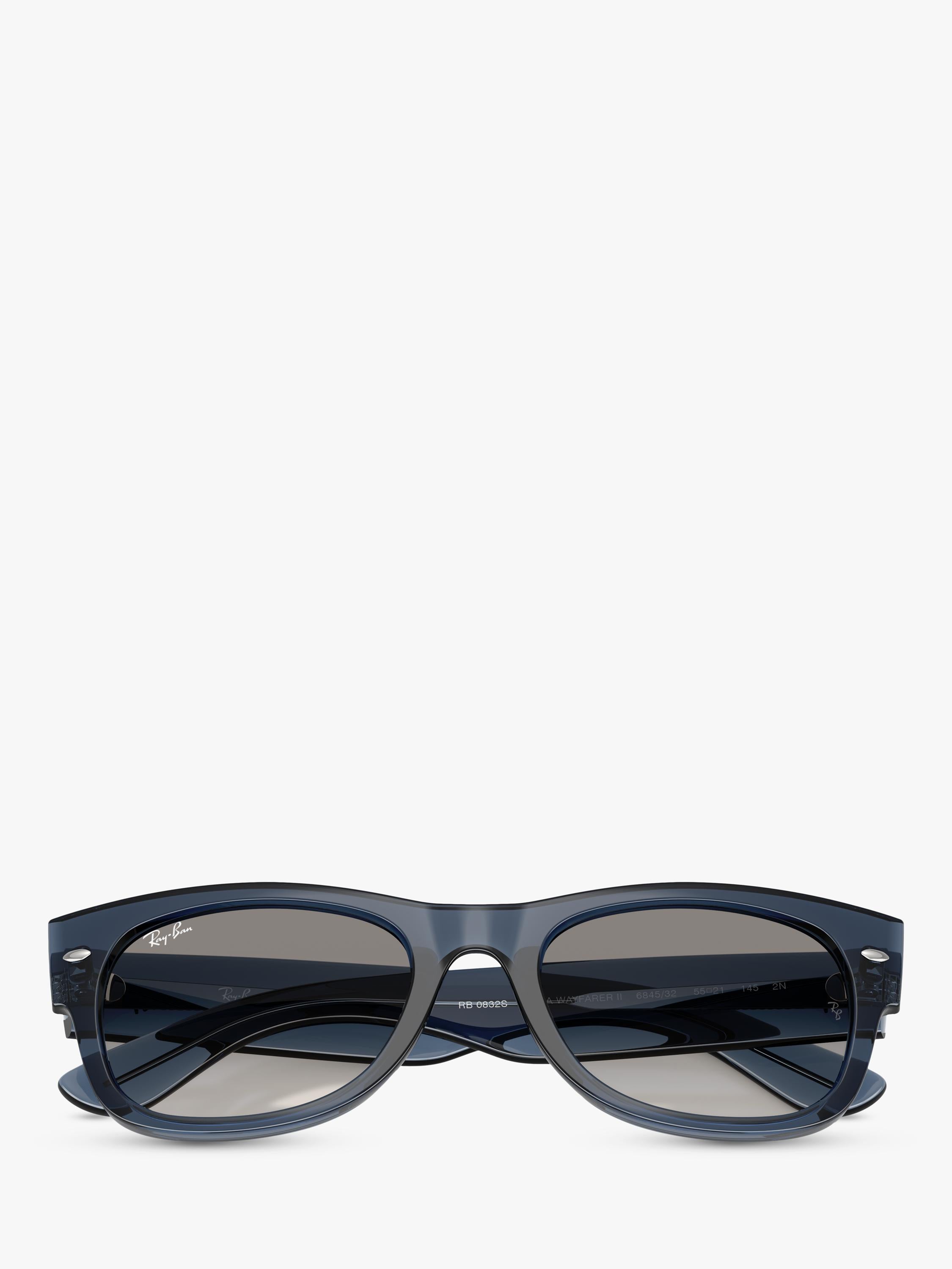 Ray-Ban D-Frame sunglasses transparent dark blue 55mm, imported from the UK