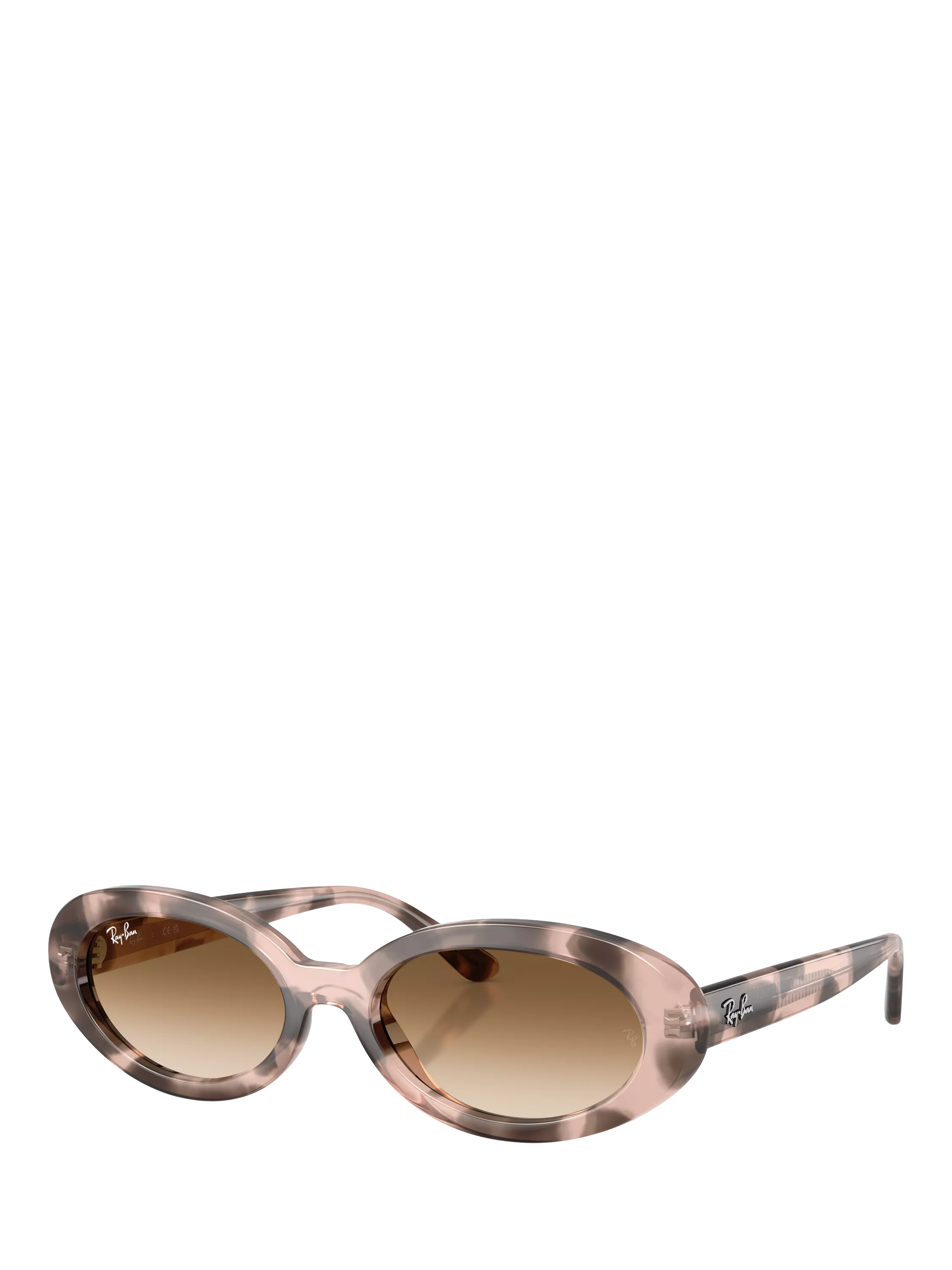 Ray-Ban women's oval sunglasses pink havana, UK version